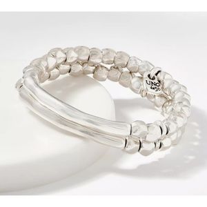 UNO de 50 Silver Beaded Bracelet